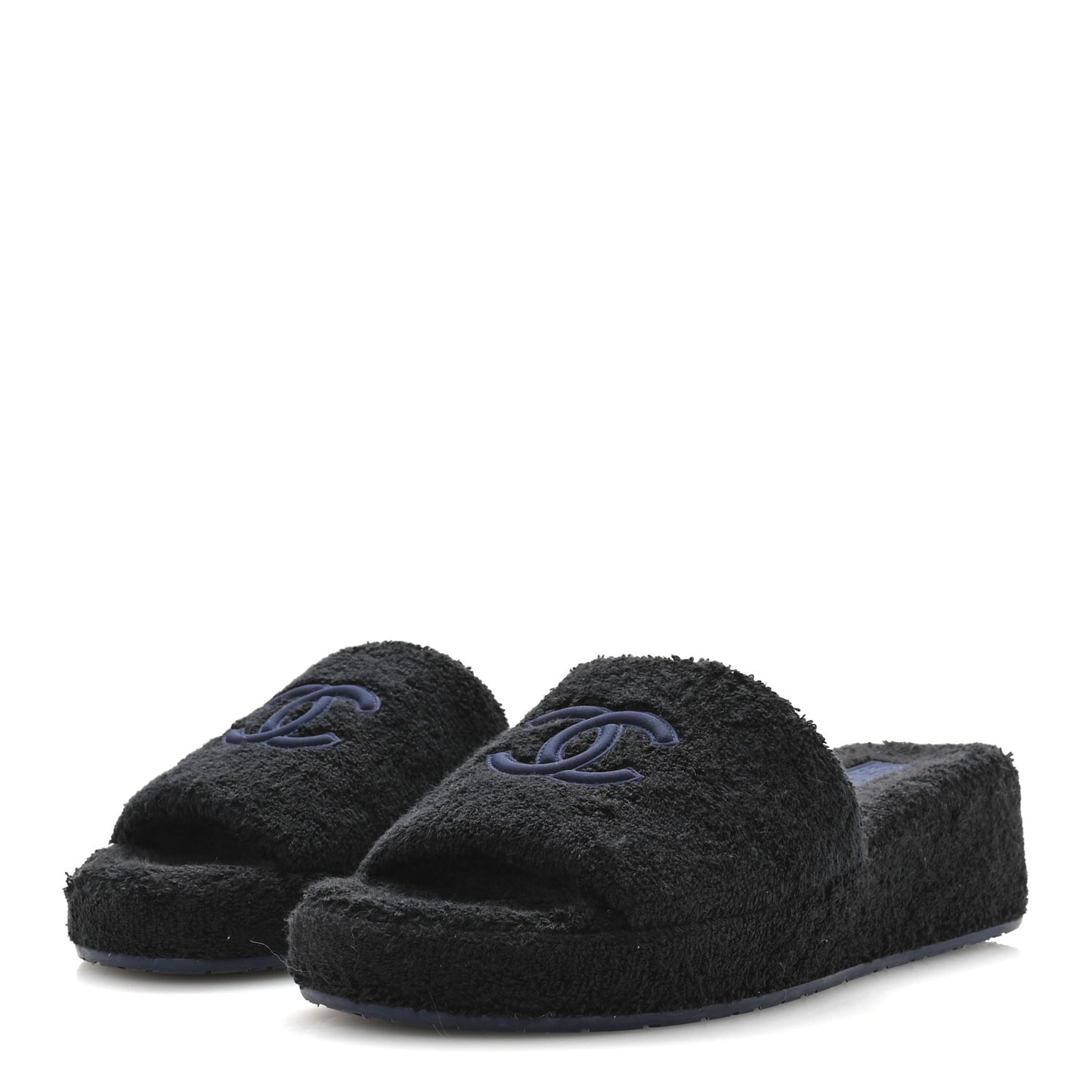 Terry CC Flat Mules Sandals 41 Black Navy