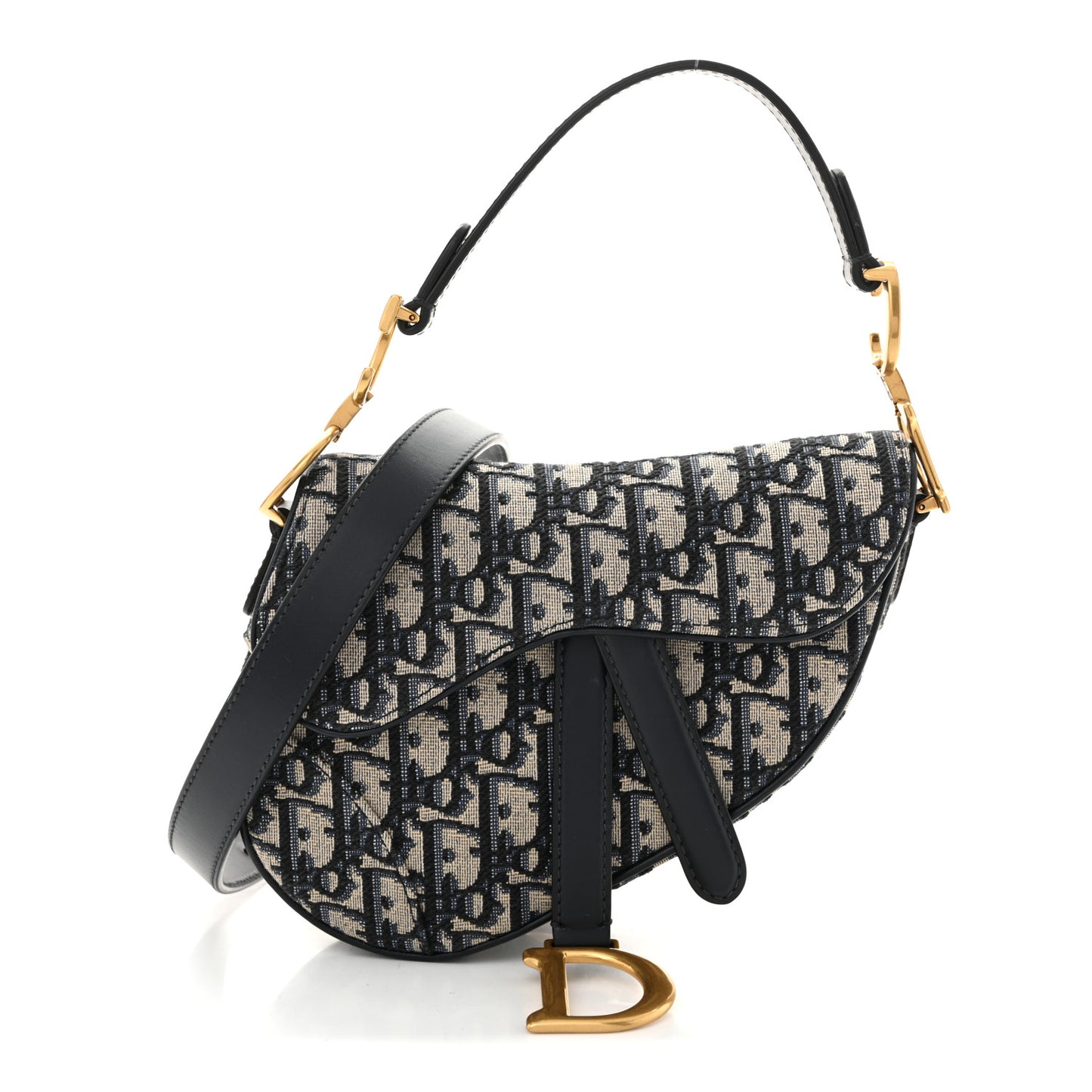 Oblique Mini Saddle Bag With Strap Blue