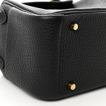 Hermes Taurillon Clemence Mini Lindy 20 Black 8 of 10