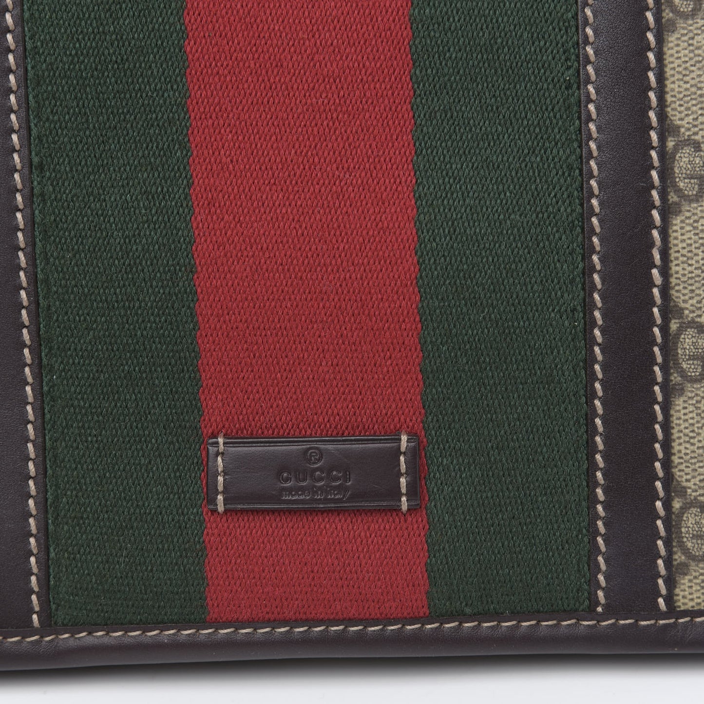 GG Plus Monogram Web Medium Flap Messenger Beige Dark Brown