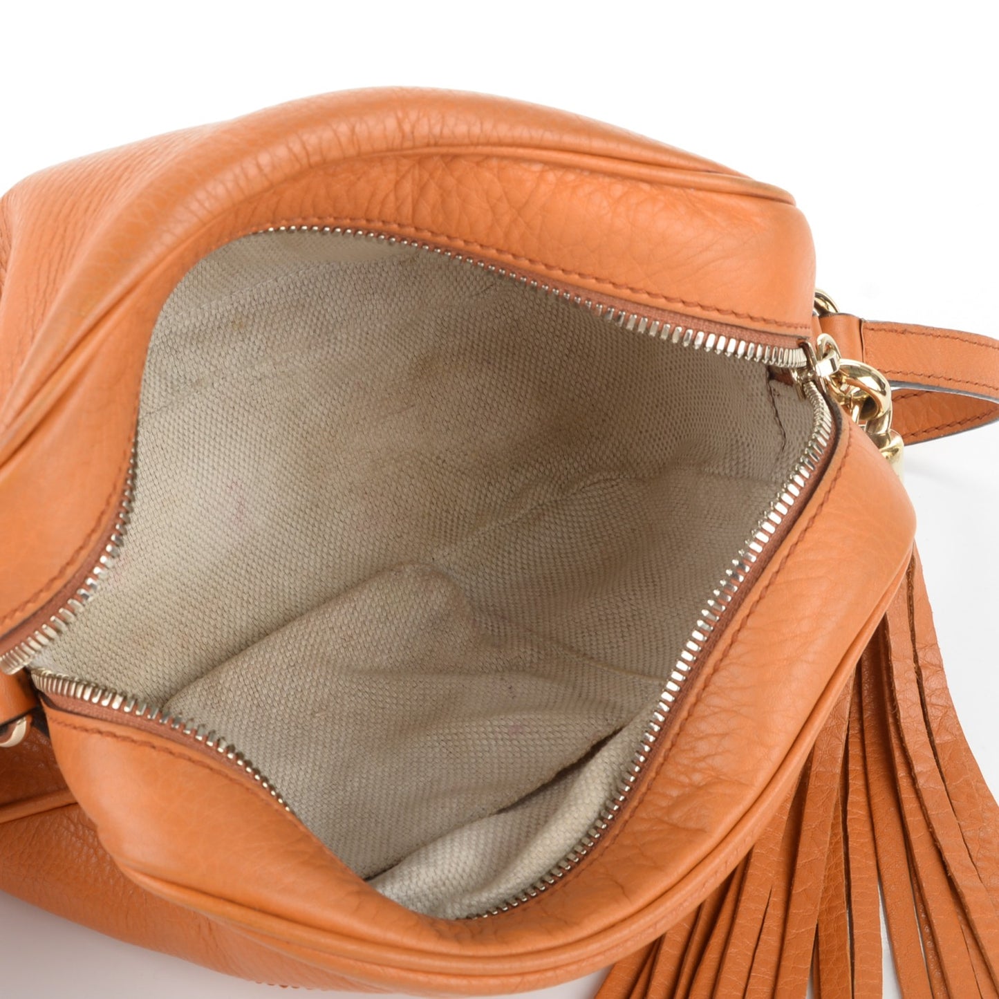 Pebbled Calfskin Small Soho Disco Bag Curcuma