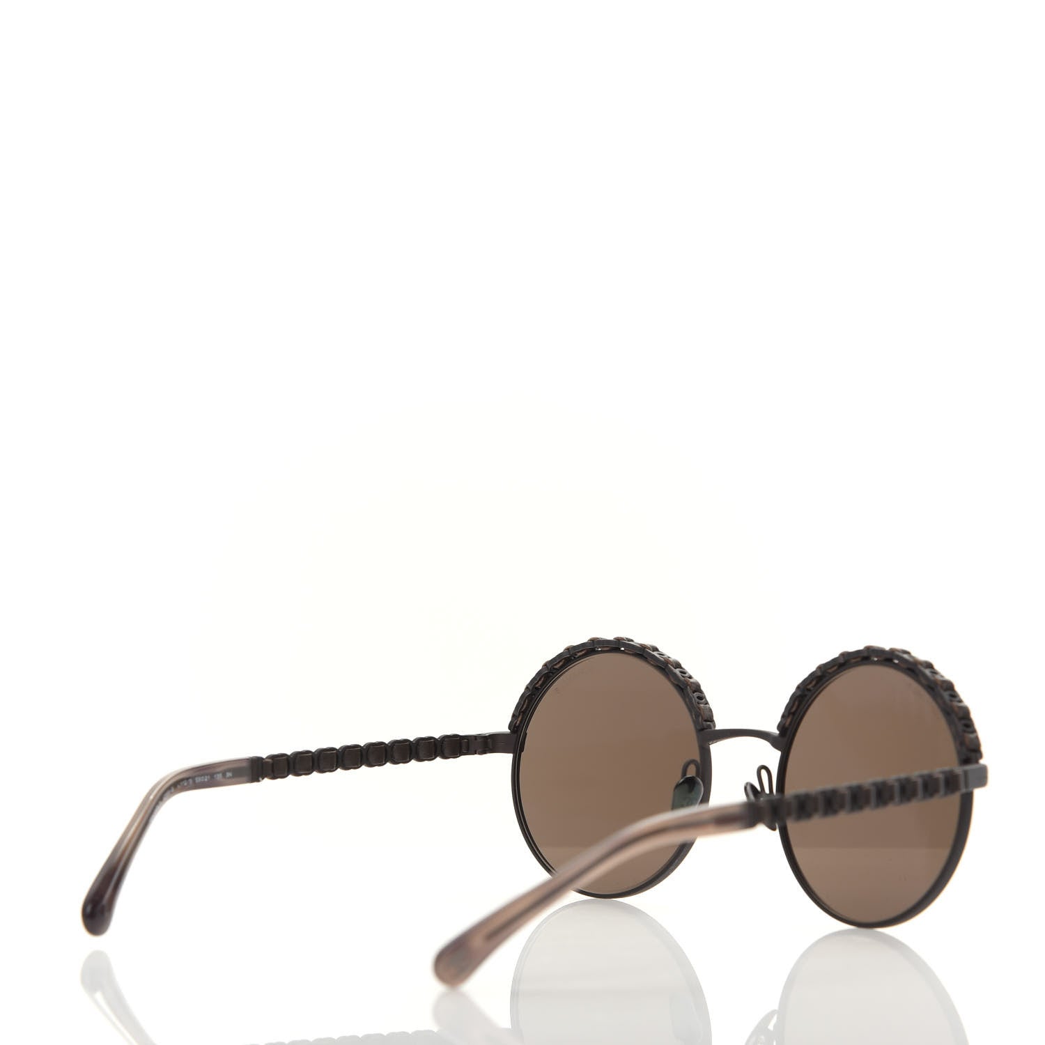 Chanel Metal Calfskin Round Chain Sunglasses 4265-Q Brown 4 of 8