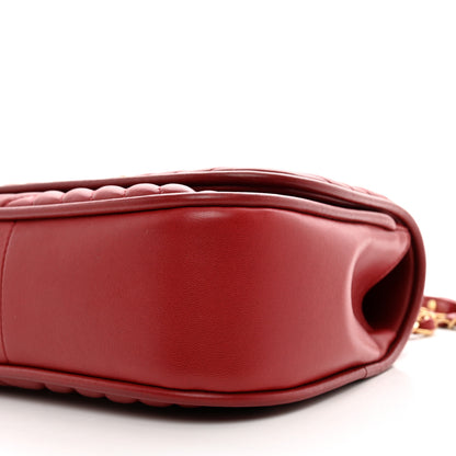 Chanel Lambskin Reverse Chevron Quilted Round Top Handle Flap Red 10 of 11