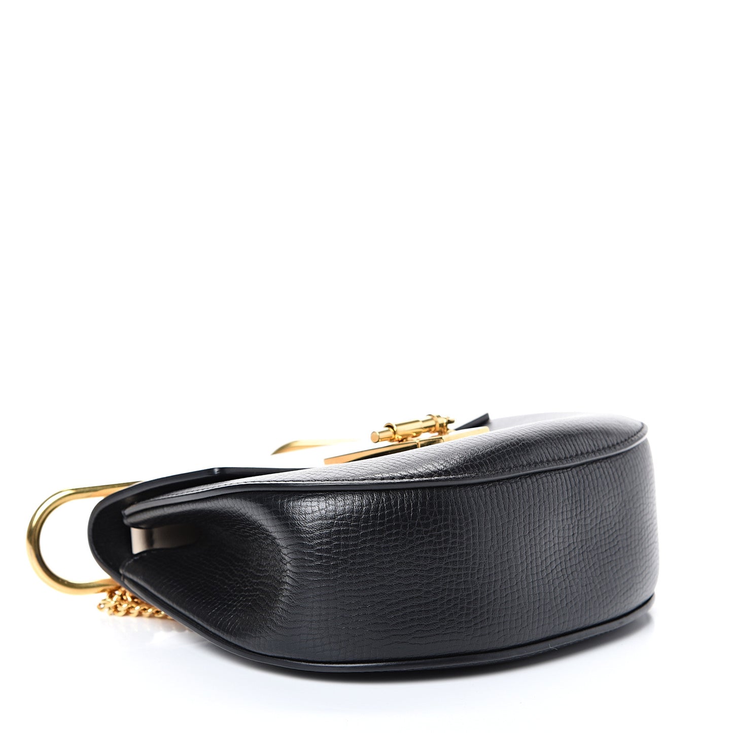 Grained Calfskin Lambskin Mini Bi-Color Drew Shoulder Bag Black Powder Beige