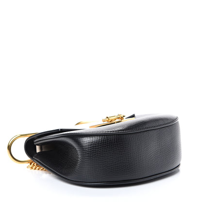 Chloe Grained Calfskin Lambskin Mini Bi-Color Drew Shoulder Bag Black Powder Beige 3 of 13