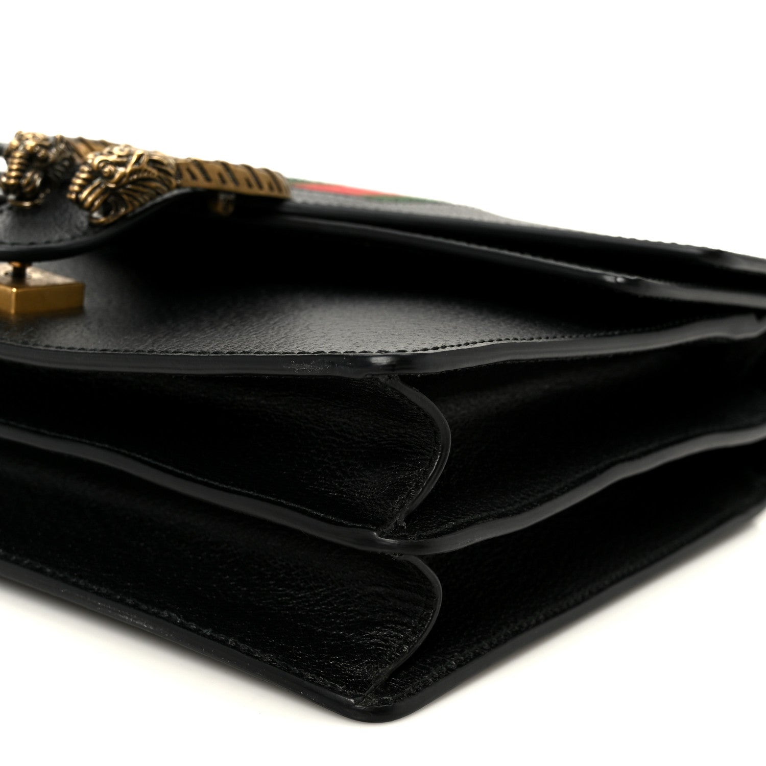 Gucci Calfskin Web Medium Dionysus Shoulder Bag Black 1850857