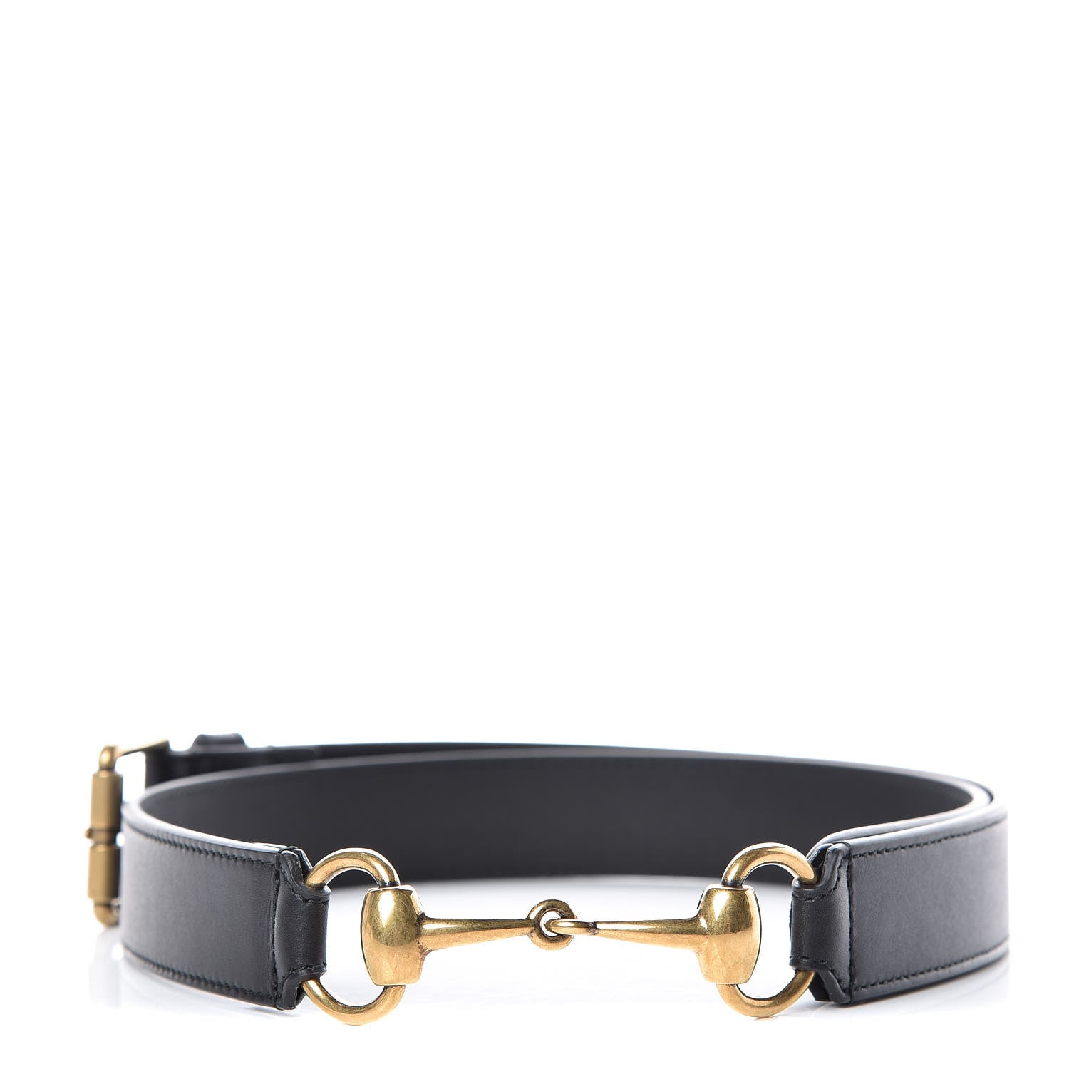 Gucci Calfskin Horsebit Belt 85 34 Black 1 of 6