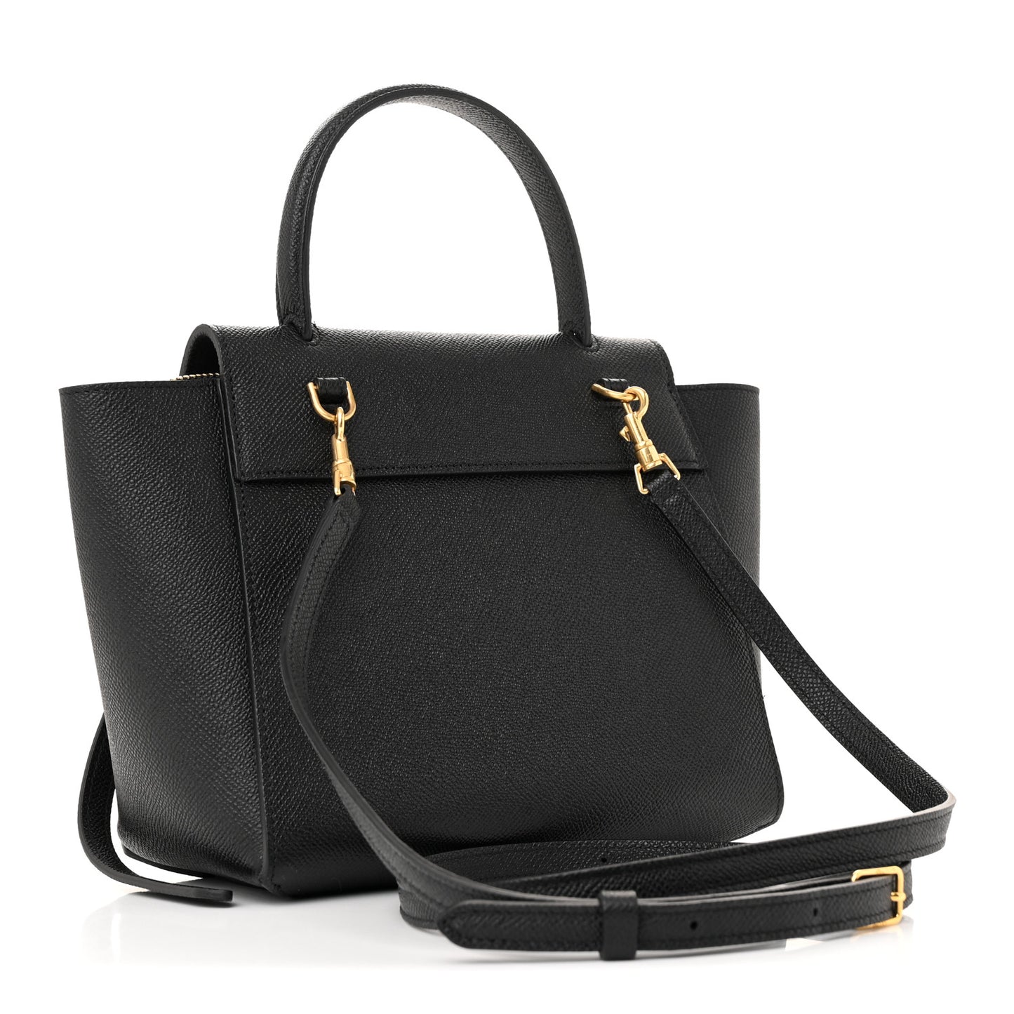 Grained Calfskin Nano Belt Bag Black