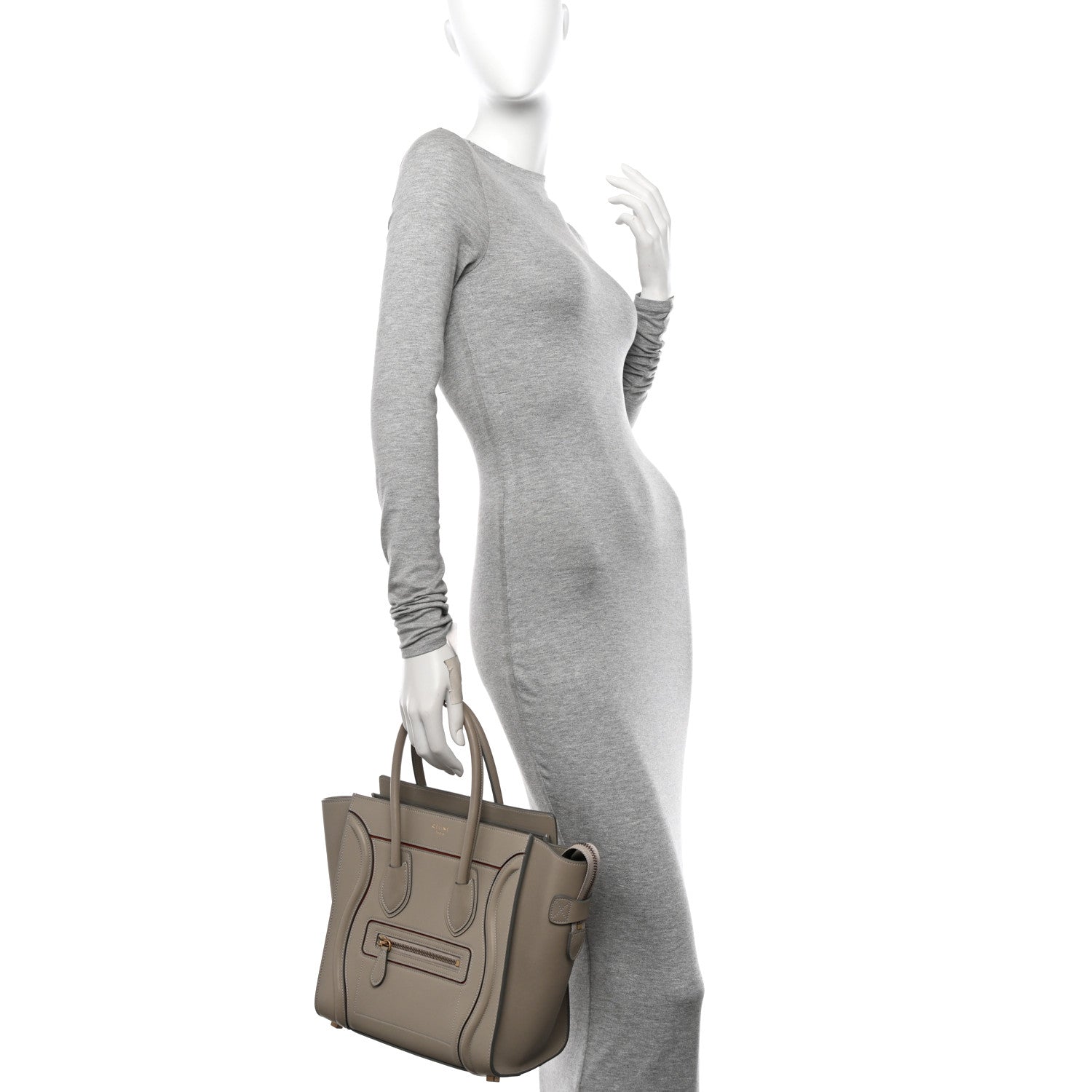 Celine Smooth Calfskin Interstice Micro Luggage Quartz 2 of 10