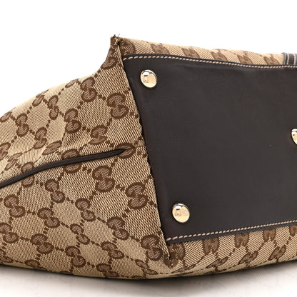 Gucci Monogram Medium New Britt Tote Brown 10 of 15