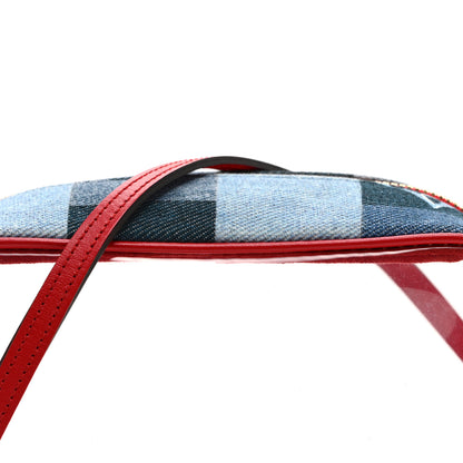 Louis Vuitton Denim Damier Monogram Patchwork PVC Beach Pouch Blue Rouge 7 of 9