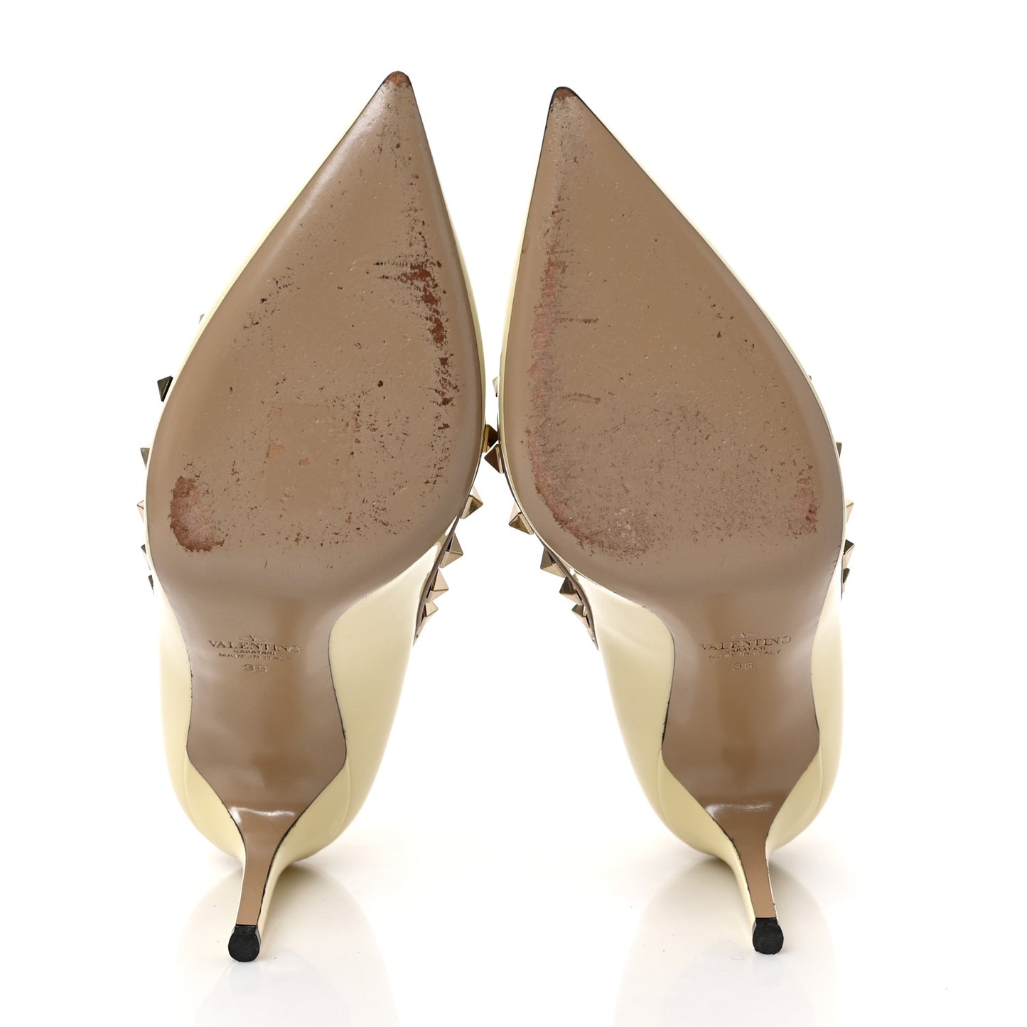 Patent Rockstud 85mm Pumps 38 Ivory Poudre