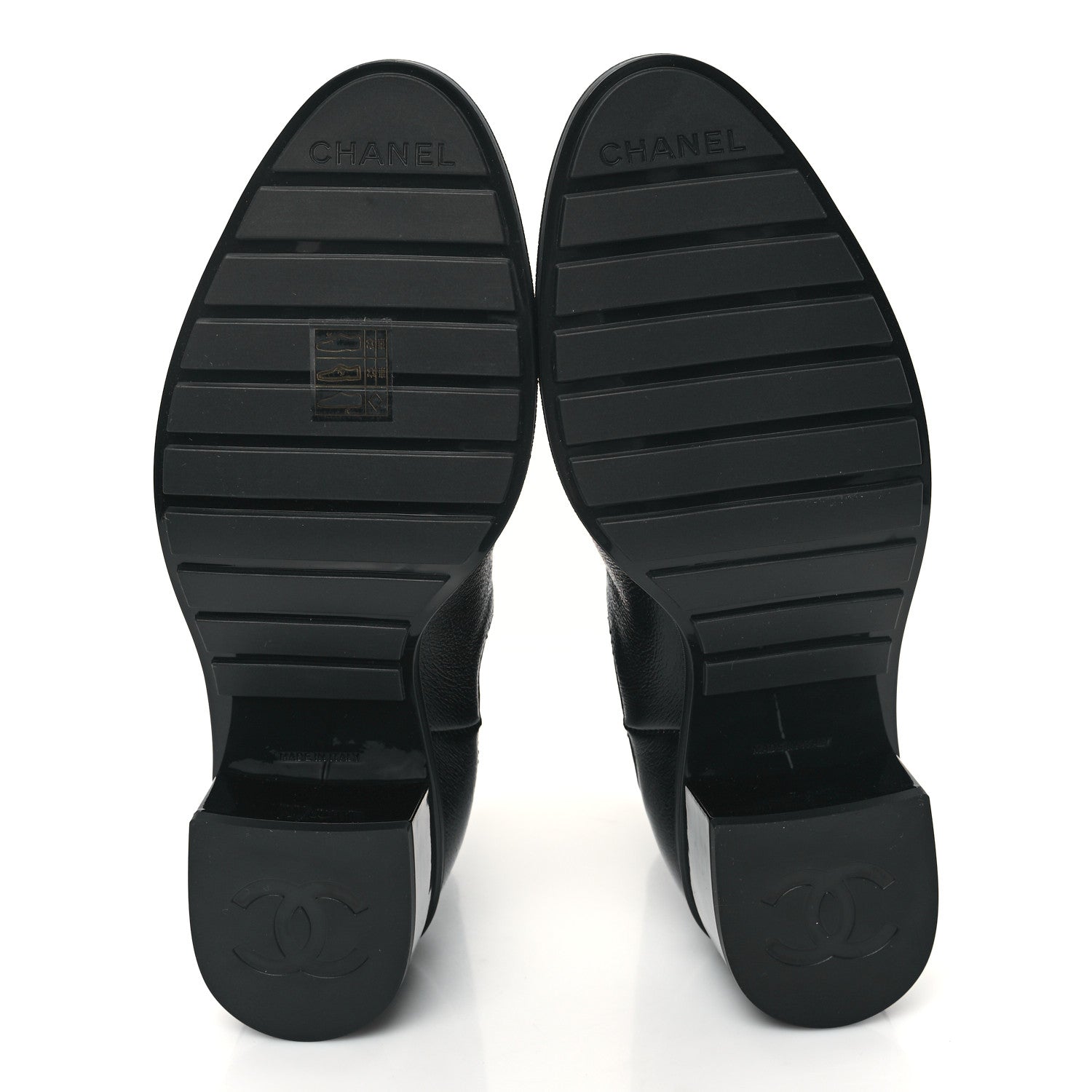 Chanel Calfskin Patent Cap Toe CC Short Boots 37 Black 5 of 8