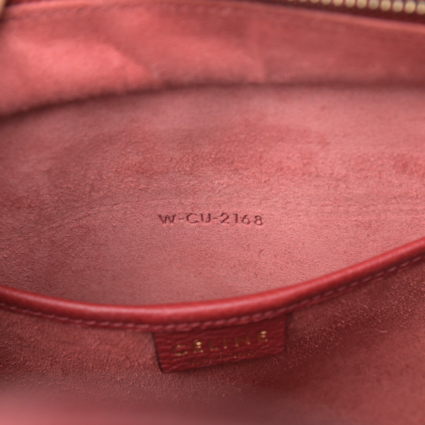 Drummed Calfskin Nano Luggage Ruby