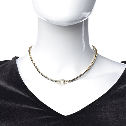 Cartier 18K Yellow Gold Stainless Steel Diamond Station Necklace 2 of 5