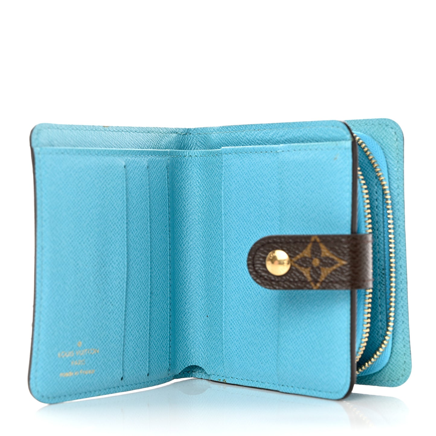 Monogram Groom Compact Zip Wallet Blue