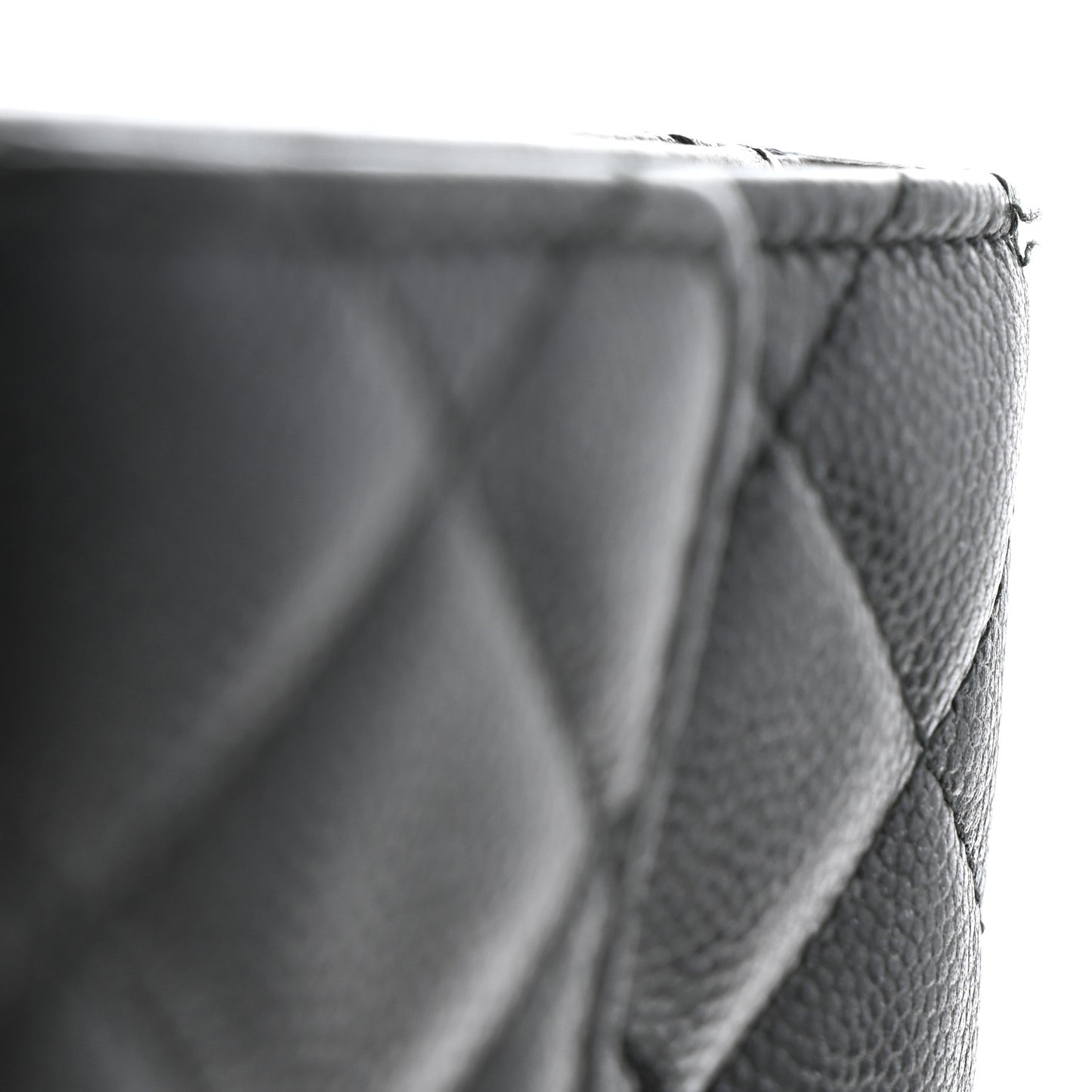 Iridescent Caviar Quilted Compact Flap Wallet Black