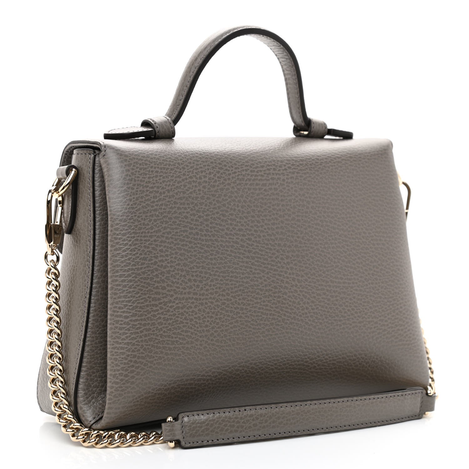 Gucci Dollar Calfskin Interlocking G Top Handle Shoulder Bag Loess 2 of 7