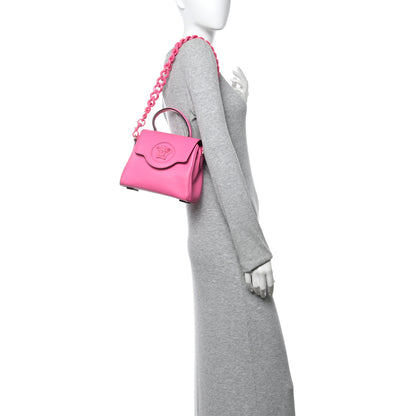 Versace Grained Calfskin Small La Medusa Top Handle Bag Fuchsia 2 of 13