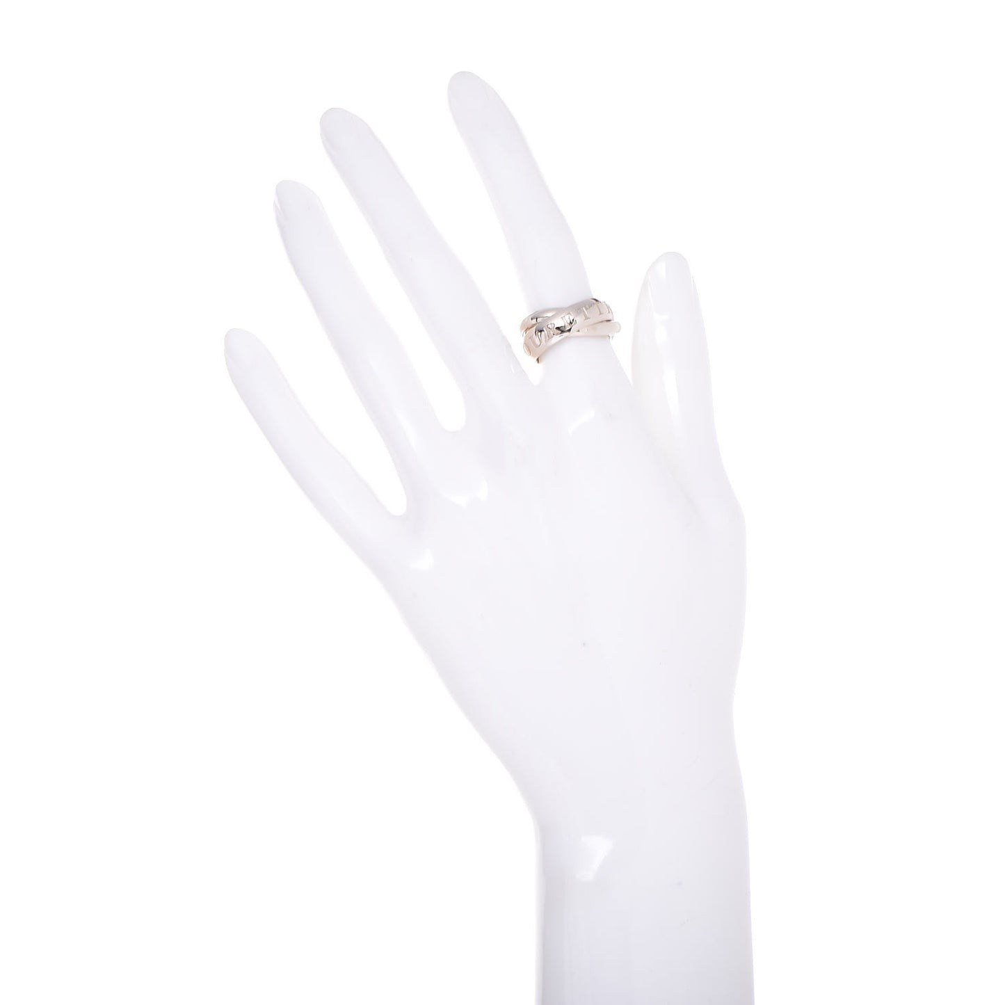 18K White Gold 98 Xmas Limited Trinity Ring 49 4.75