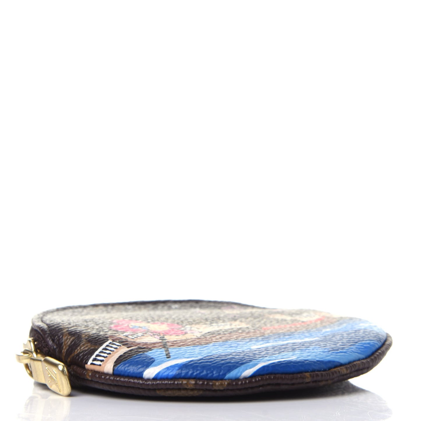 Monogram 2019 Christmas Animation Round Coin Purse Blue