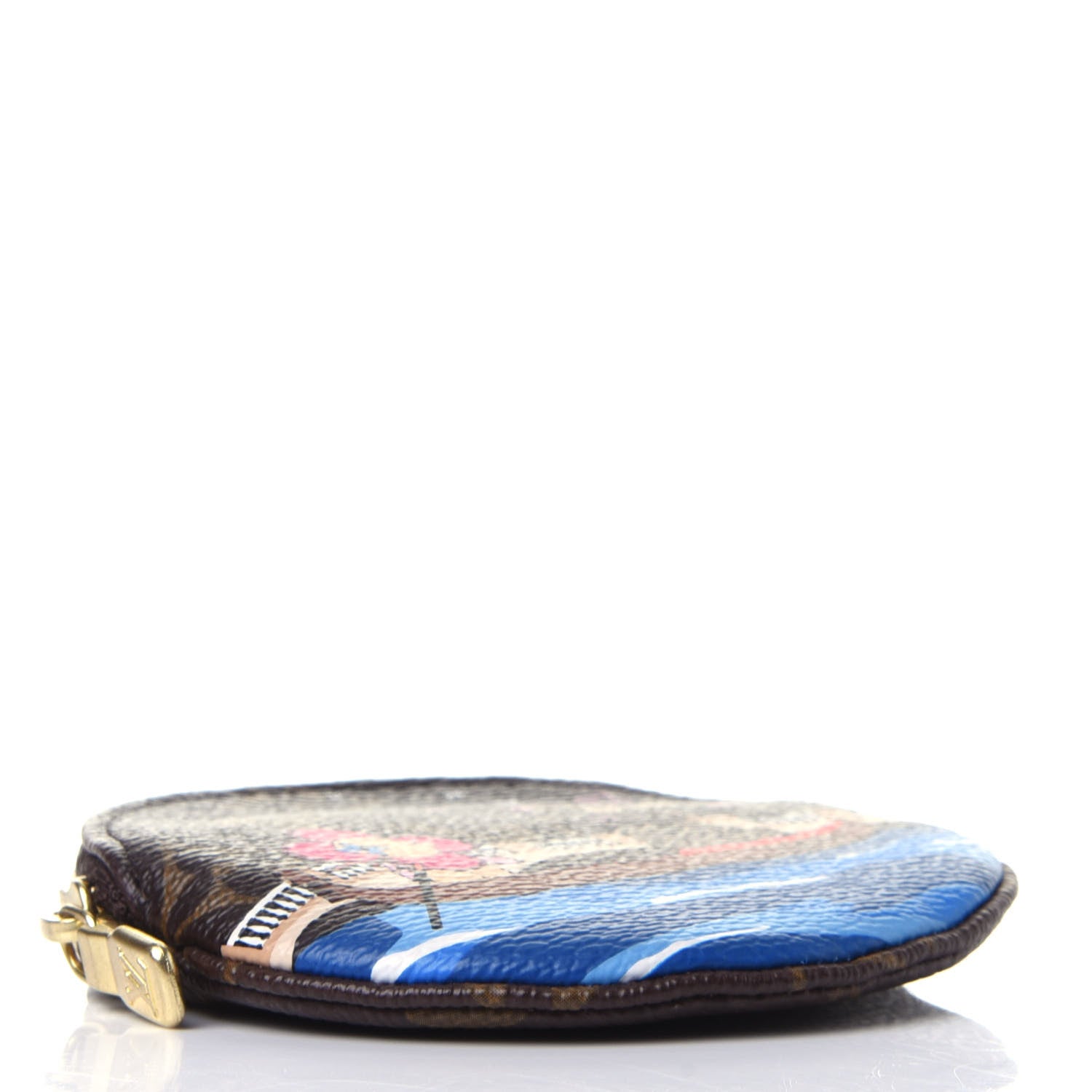 Louis Vuitton Monogram 2019 Christmas Animation Round Coin Purse Blue 3 of 9
