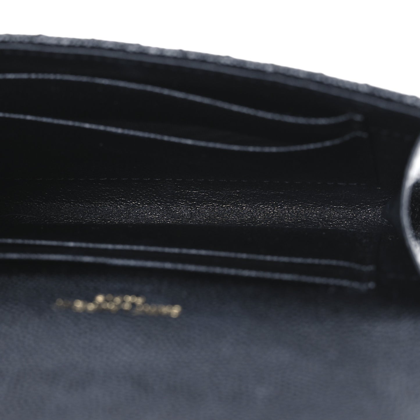 Grain De Poudre Textured Mixed Matelasse Triquilt Small Monogram Envelope Wallet Black