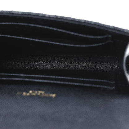 Saint Laurent Grain De Poudre Textured Mixed Matelasse Triquilt Small Monogram Envelope Wallet Black 5 of 8