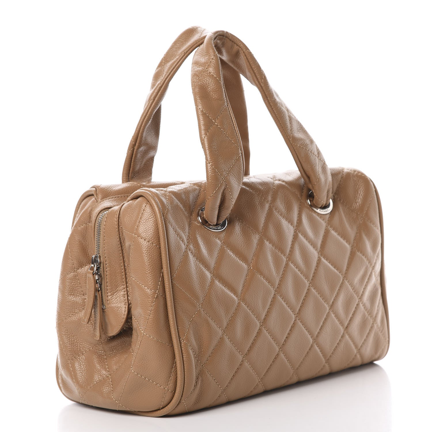 Chanel Caviar Quilted CC Timeless Bowler Dark Beige 3 of 11