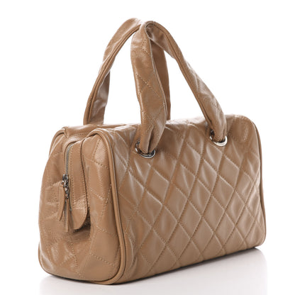 Chanel Caviar Quilted CC Timeless Bowler Dark Beige 3 of 11