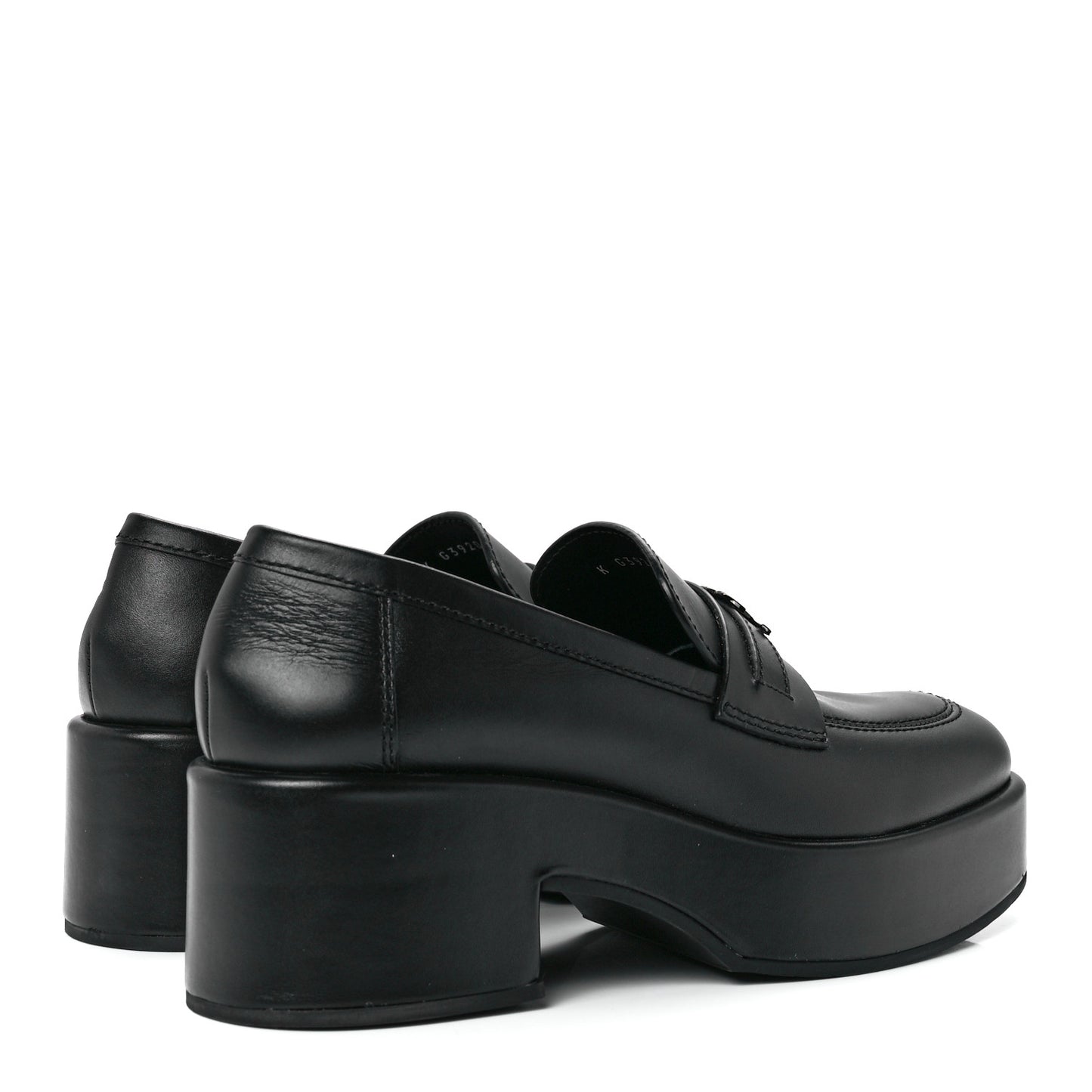 Calfskin CC Platform Loafers 38.5 Black