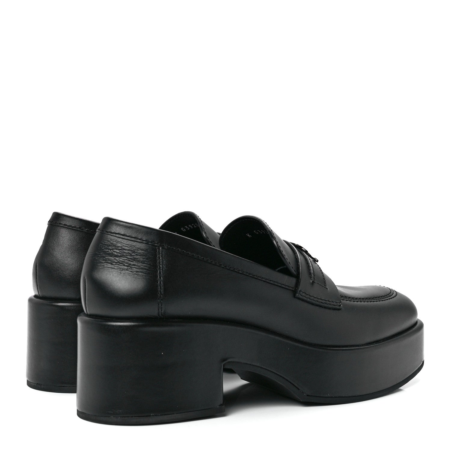 Chanel Calfskin CC Platform Loafers 38.5 Black 4 of 9