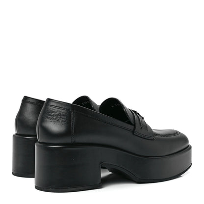 Chanel Calfskin CC Platform Loafers 38.5 Black 4 of 9
