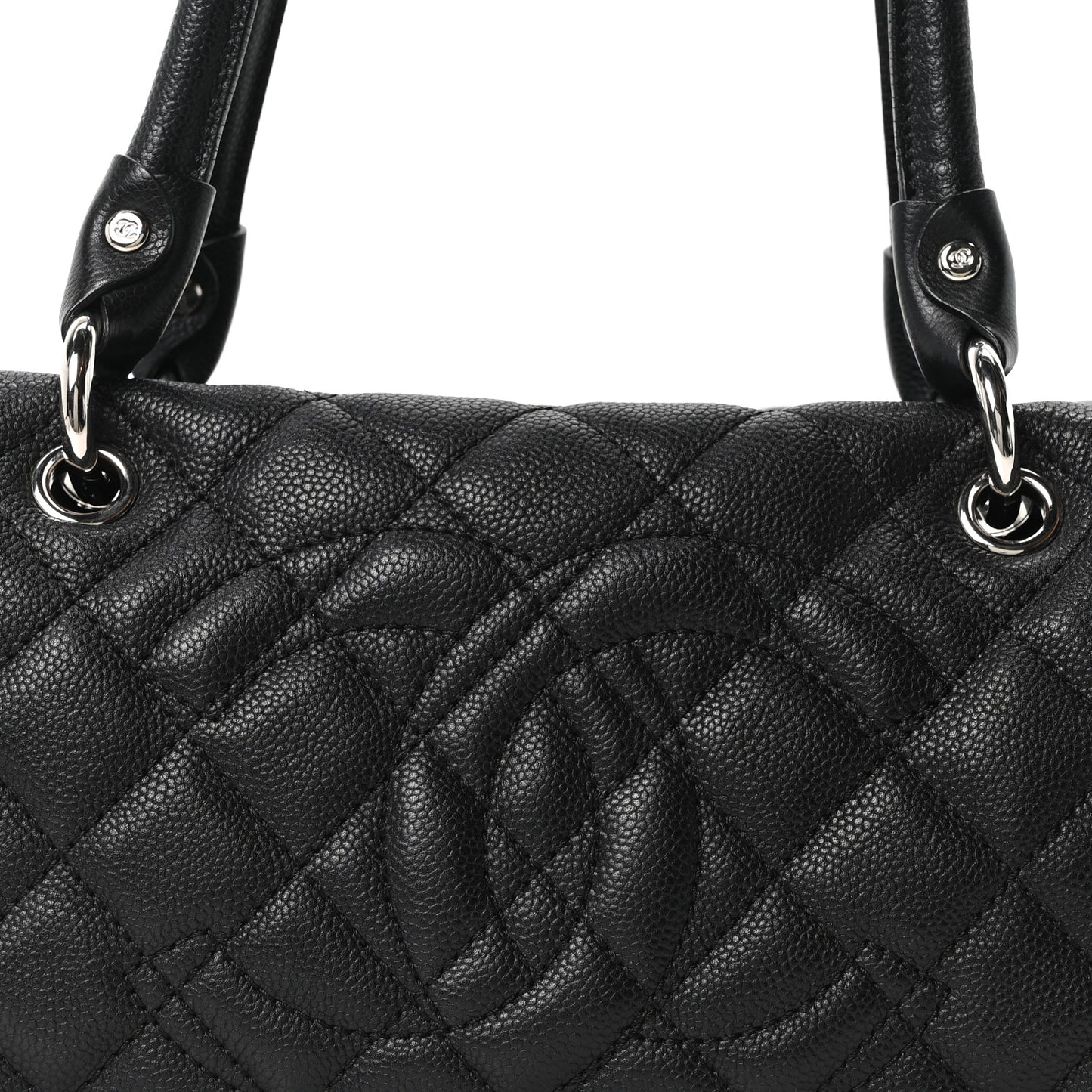 Caviar Quilted Timeless Bowler Black