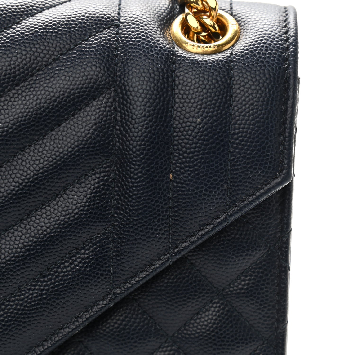 Saint Laurent Grain De Poudre Textured Mixed Matelasse Triquilt Medium Monogram Satchel Deep Marine 15 of 15