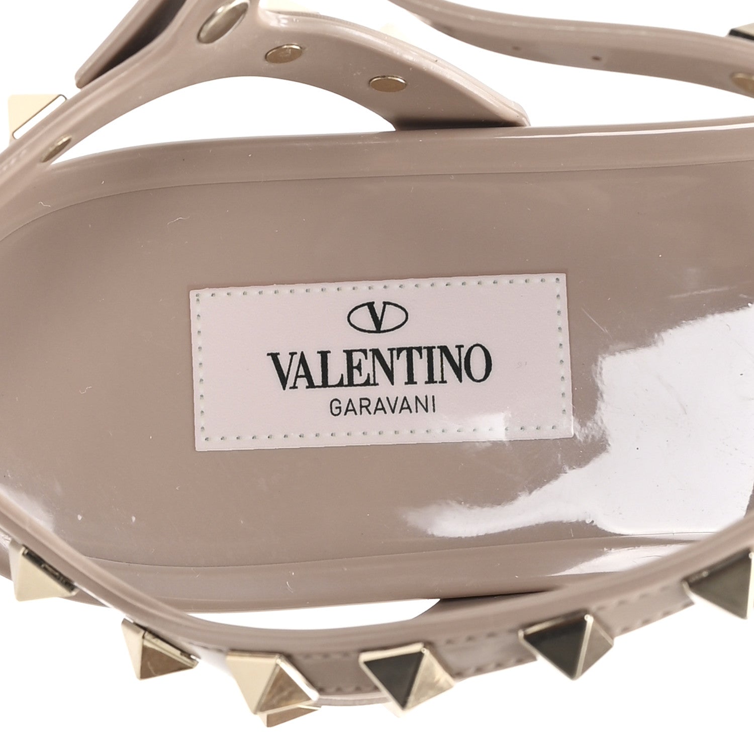 Valentino Garavani PVC Jelly Rockstud Caged Sandals 40 Poudre 8 of 9