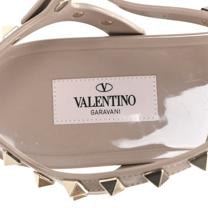 Valentino Garavani PVC Jelly Rockstud Caged Sandals 40 Poudre 8 of 9