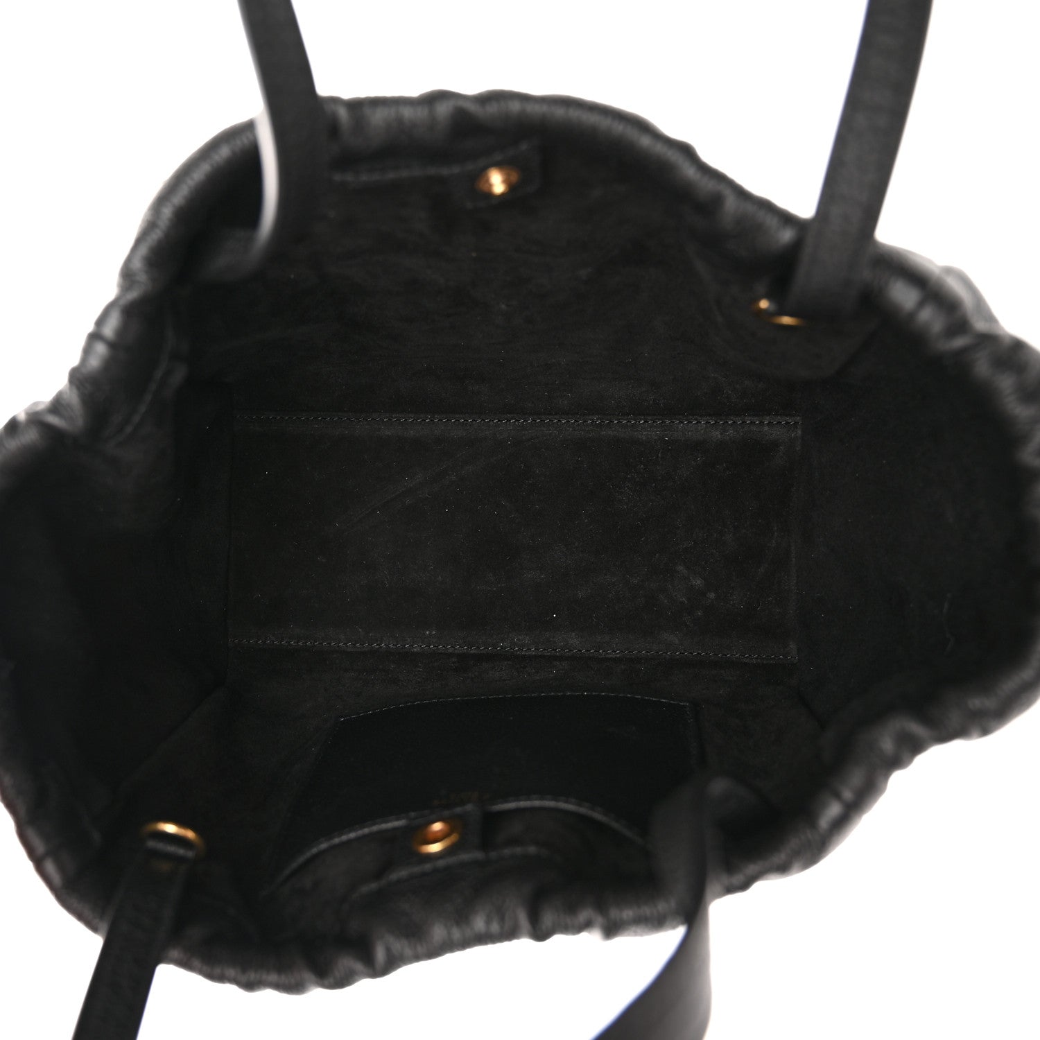 Celine Calfskin Cuir Small Triomphe Cabas Drawstring Black 5 of 10