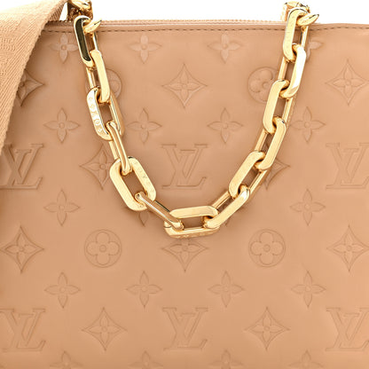Louis Vuitton Lambskin Embossed Monogram Coussin PM Camel 7 of 10