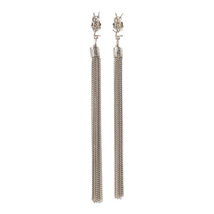 Saint Laurent Metal Monogram Loulou Tassel Earrings Gold 1 of 4