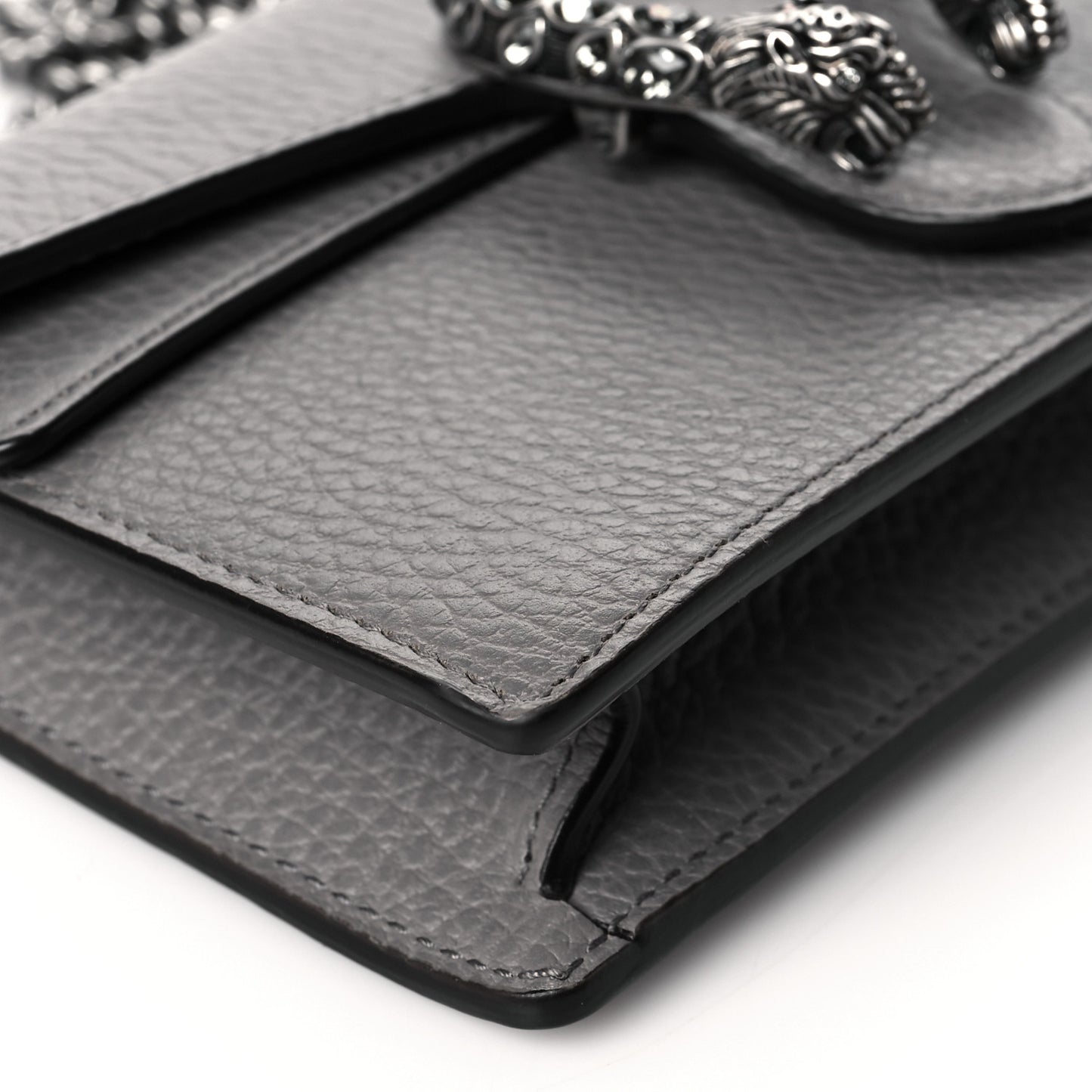 Dollar Calfskin Crystal Super Mini Dionysus Shoulder Bag Dusty Grey Black Diamond