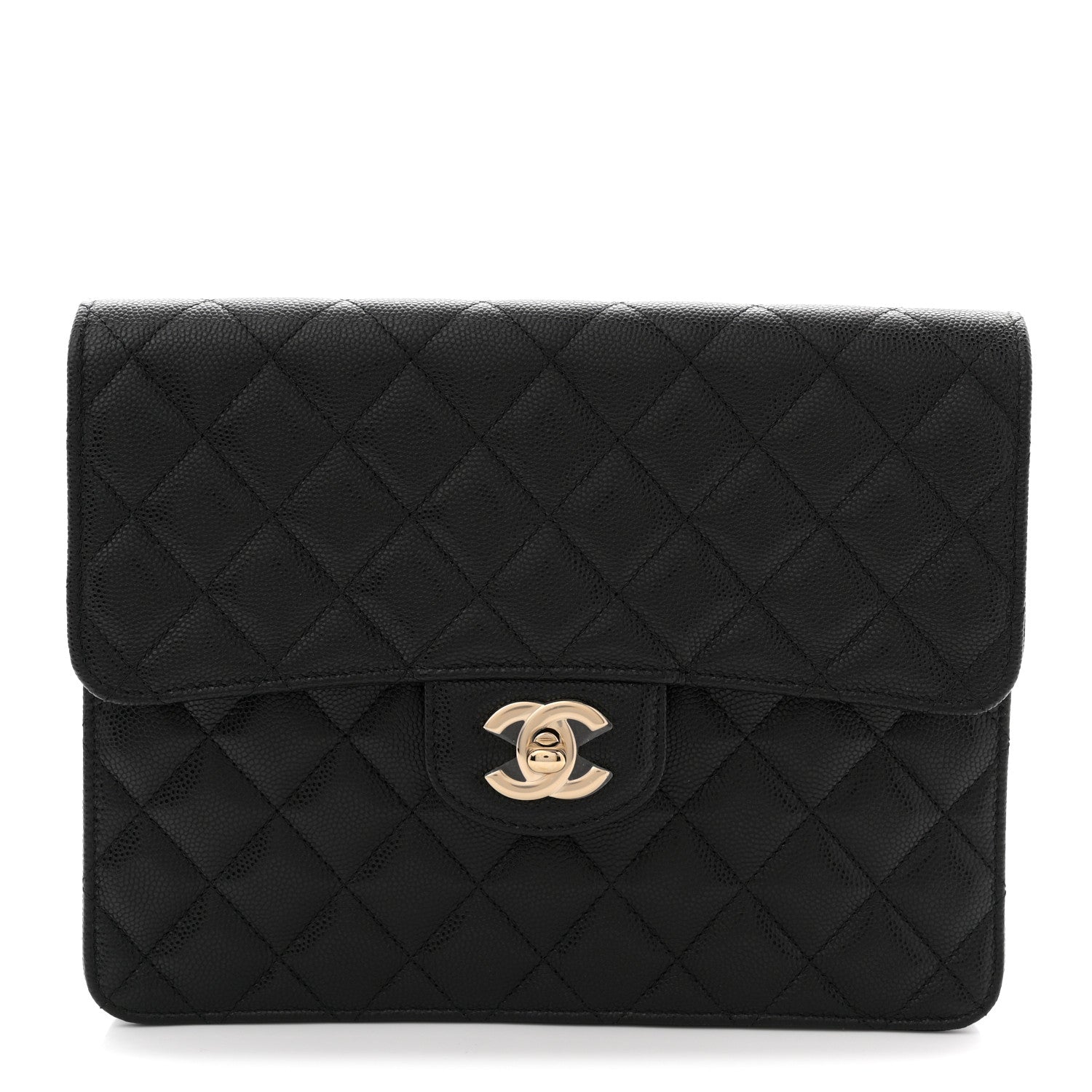 Chanel Caviar Quilted Square Flap Clutch Black 1 of 8