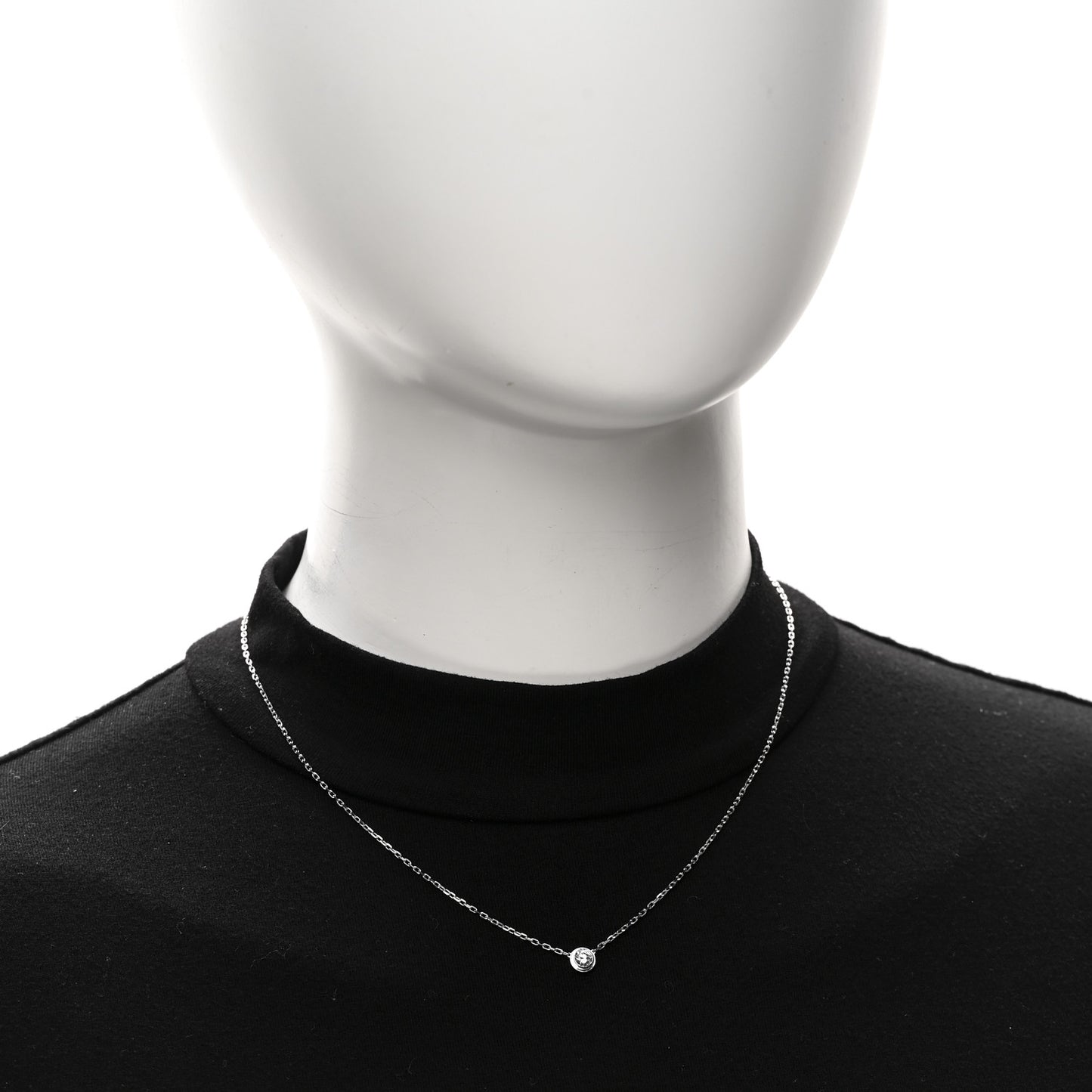 18K White Gold Diamond LM D'Amour Pendant Necklace