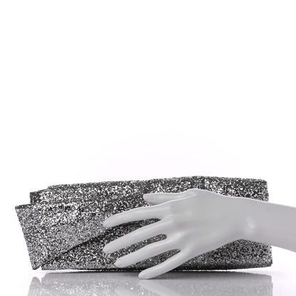 Christian Louboutin Glitter Fabric Aionoeud Bow Clutch Silver 2 of 6