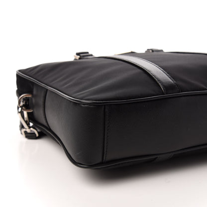 Prada Tessuto Nylon Saffiano Metal Triangle Logo Work Bag Black 7 of 8