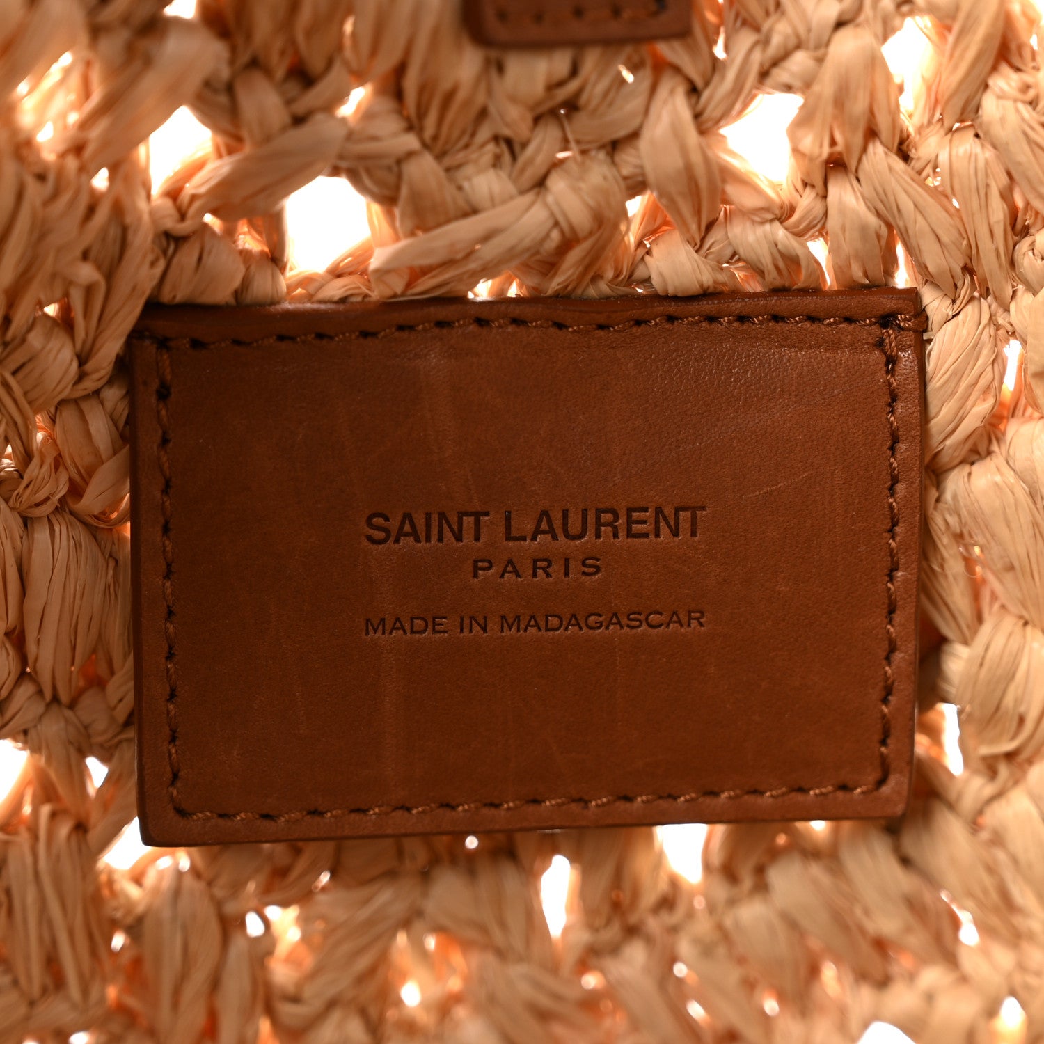 Saint Laurent Raffia Calfskin Large Panier Tote Naturel 6 of 12