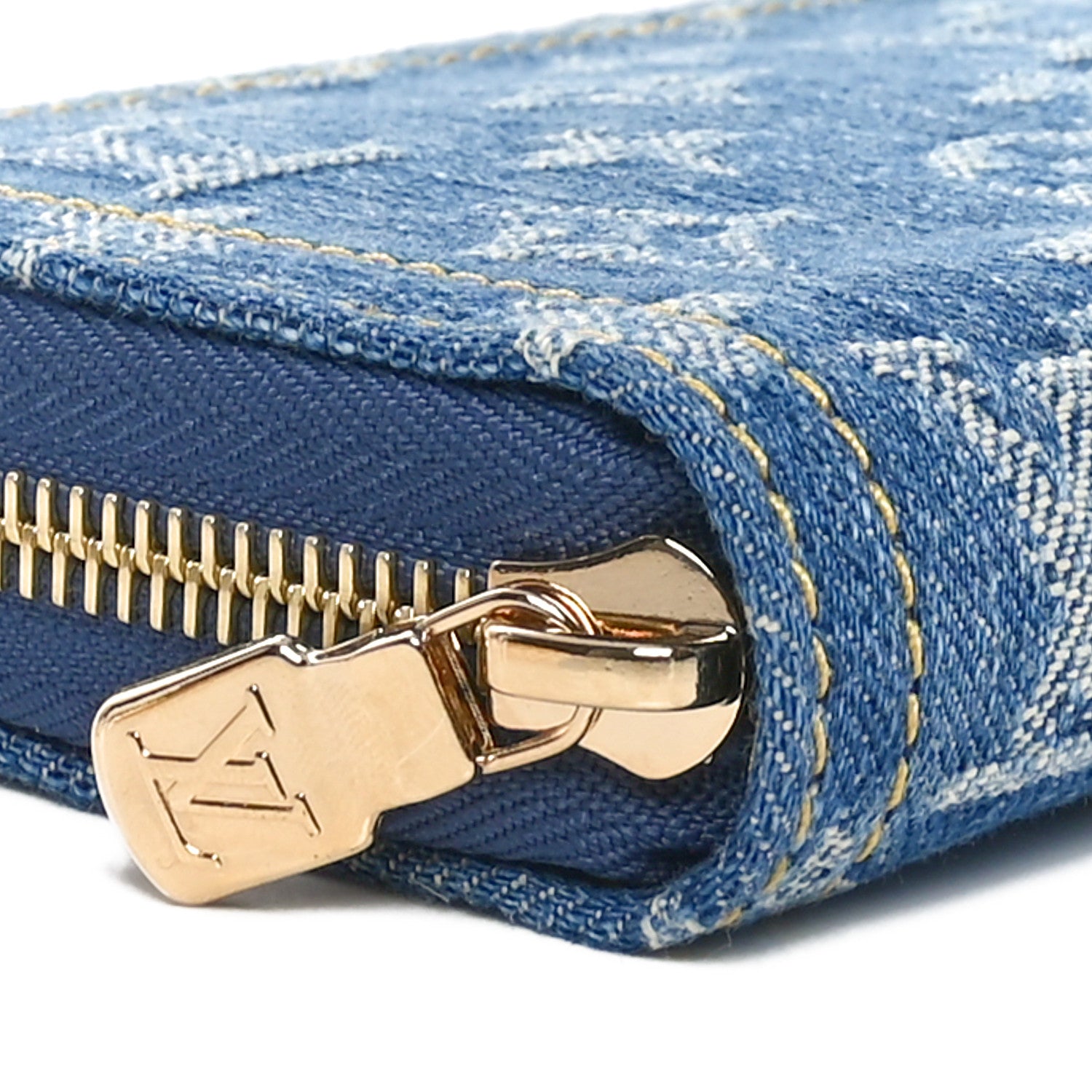 Louis Vuitton LV X TM Monogram Denim Cerises Zippy Wallet Blue