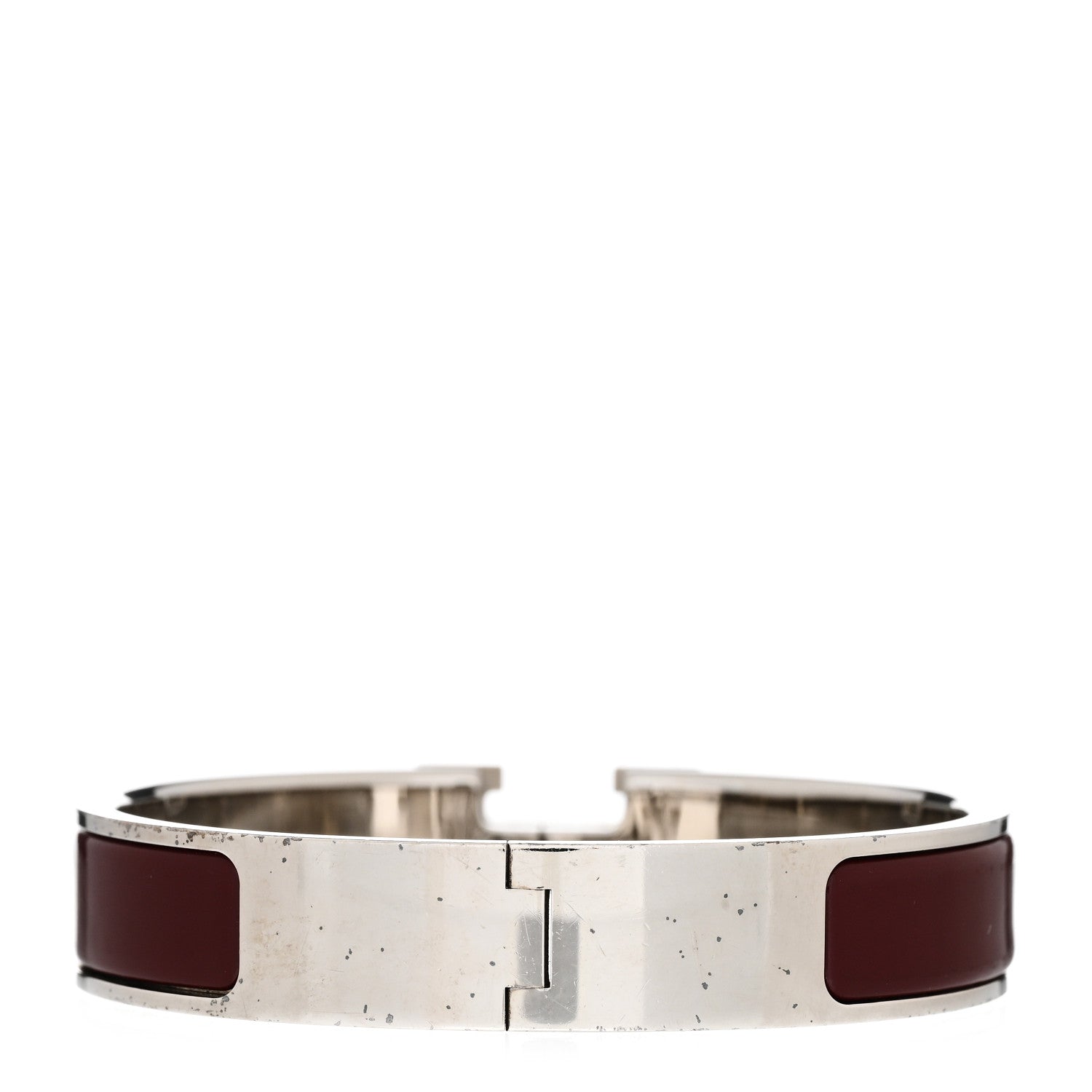 Hermes Enamel Narrow Clic Clac H Bracelet PM Burgundy 3 of 8