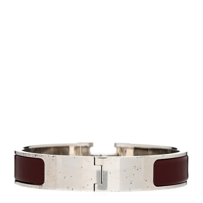 Hermes Enamel Narrow Clic Clac H Bracelet PM Burgundy 3 of 8