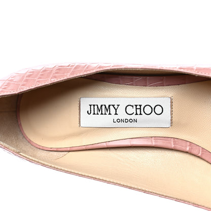 Jimmy Choo Crocodile Embossed Calfskin Love 85 Pump 37 Blush 7 of 7